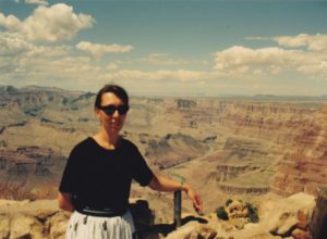Magdalena standing near the Grand Canyon